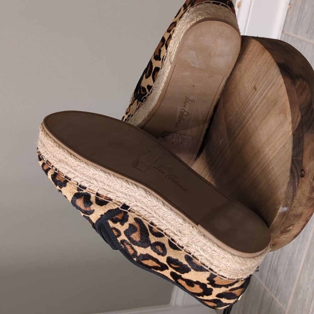 Sam Eldeman Carrin Leopard Print Platform Espadri… - image 7